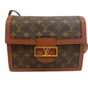 Louis Vuitton Sac Dauphine LV Logo Monogram Shoulder Bag Brown